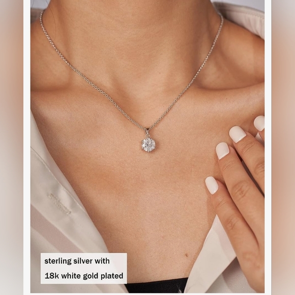 1ct CERTIFIED Genuine  MOISSANITE Diamond 18kGP 925 NECKLACE VVSI D - Picture 5 of 12